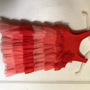 Orange layered tank dress